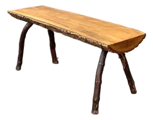 Vintage Split Log Bench