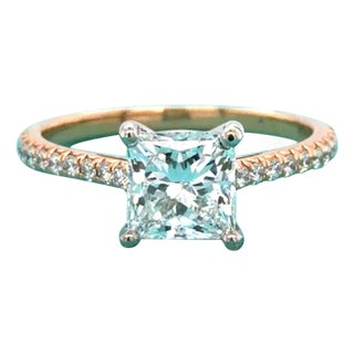 Tiffany & Co., 1.53 Carat Princess Cut Diamond Novo Engagement Ring 18k Rose, Size 6 For Sale