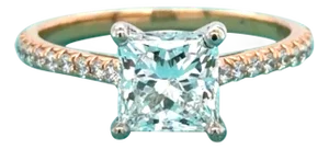 Tiffany & Co., 1.53 Carat Princess Cut Diamond Novo Engagement Ring 18k Rose, Size 6