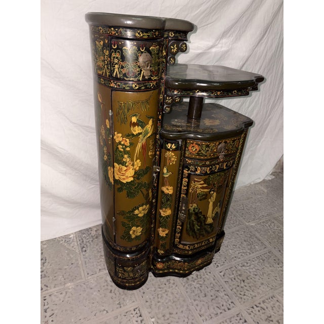 Chinese Lacquered Wood Cabinet, 1920 For Sale - Image 6 of 16