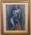 1980s Vintage Cobalt Blue Nude Female Figure Study Framed Painting For Sale - Image 5 of 5