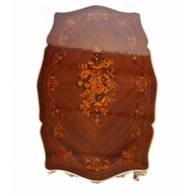 French Coffee Table in Marquetry Inlay For Sale - Image 4 of 7