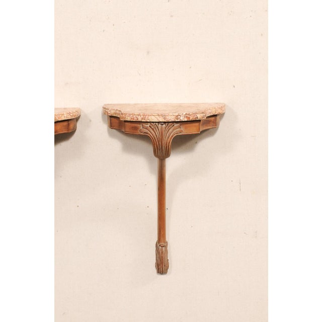 Brown 19th C. Elegant French Wall-Bracket Tables - A Pair For Sale - Image 8 of 10