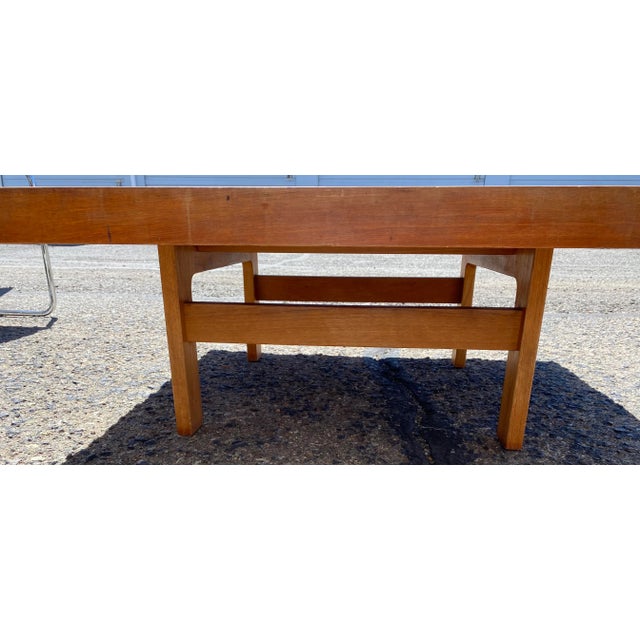 Orange 1960s Mid Century Tile and Walnut Coffee Table For Sale - Image 8 of 9