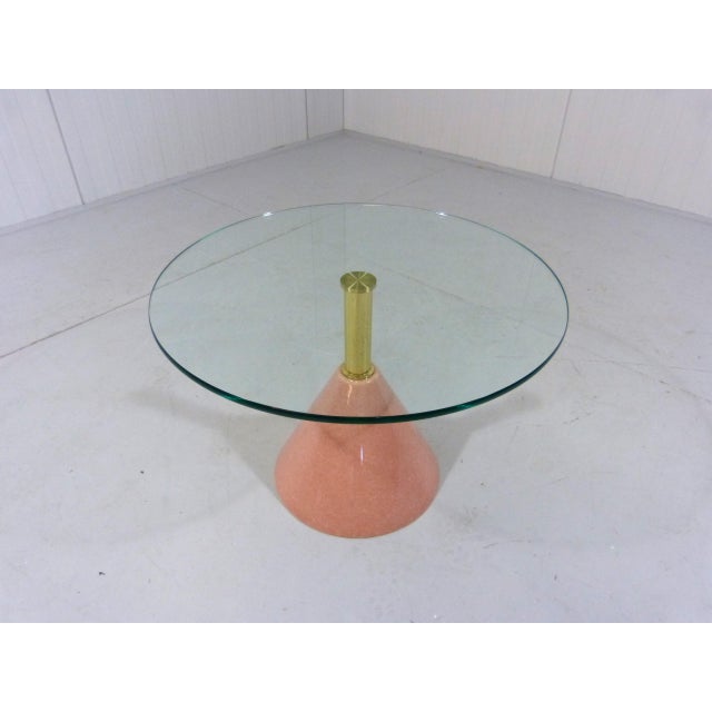 Pink Natural Stone & Glass Side Table, Italy, 1980s For Sale - Image 16 of 17