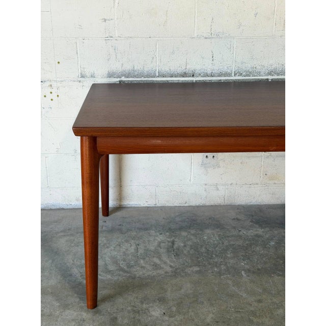 1960s Teak Extendable Rectangular Dining Table With Two Leaves Danish Mid-Century Modern 1960s For Sale - Image 5 of 11