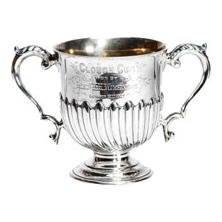 Fascinating Ornate Antique Sterling Silver English Shooting Trophy Cup Home Decor Militaria For Sale