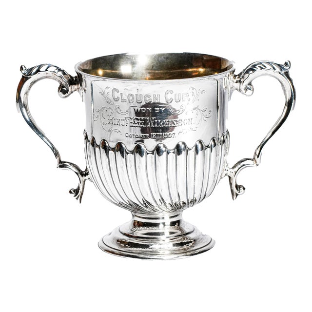 Fascinating Ornate Antique Sterling Silver English Shooting Trophy Cup Home Decor Militaria For Sale