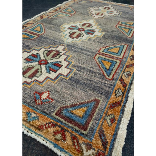 Early 21st Century Turkish Mini Rug Oriental Hand Knotted Vintage Rug 2' x 3'4" #16378 For Sale - Image 5 of 8