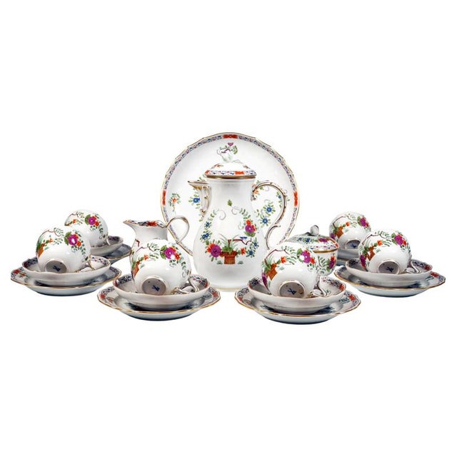 20th Century Coffee Set with Sheaf Pattern from Meissen, Set of 22 For Sale - Image 12 of 12