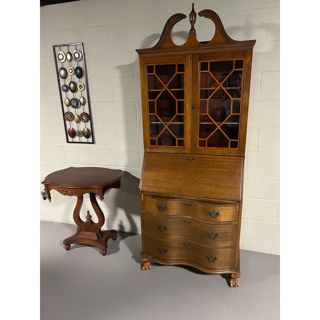 Mid 20th Century Antique Chippendale Style Secretary Desk For Sale - Image 5 of 5
