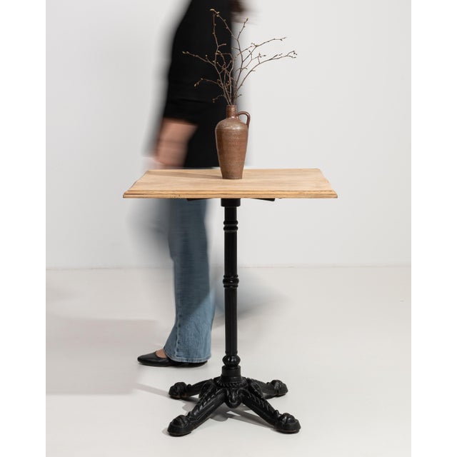 Cast Iron Bistro Table with Oak Top, Antique, France, 20th Century For Sale - Image 13 of 13