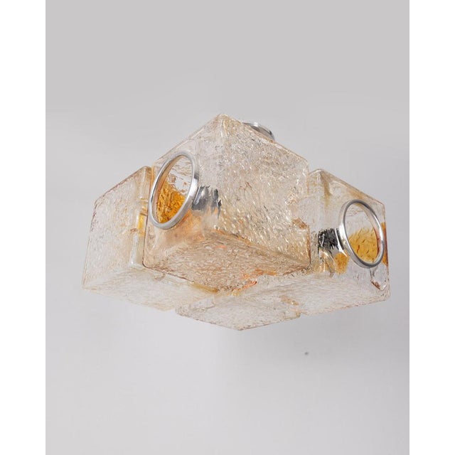 Chandelier made up of four Murano glass cubes, design Toni Zuccheri for Veart, 1970s. I have official proof of...