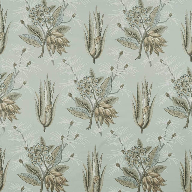 Zoffany Desert Flower II Fabric in Stone For Sale