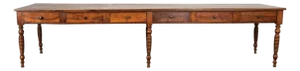 French 19th Century Solid Walnut Convent Dining Table