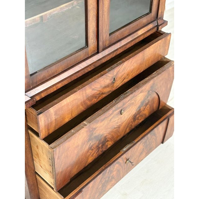 Antique Biedermeier Gründerzeit Walnut Display Cabinet For Sale - Image 5 of 11