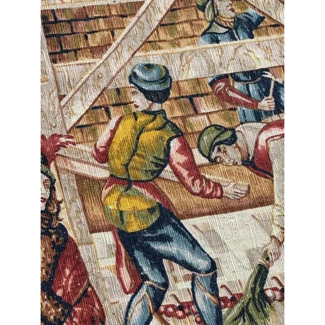 1970s Vintage French Screen Printed Tapestry, 1970s For Sale - Image 5 of 18