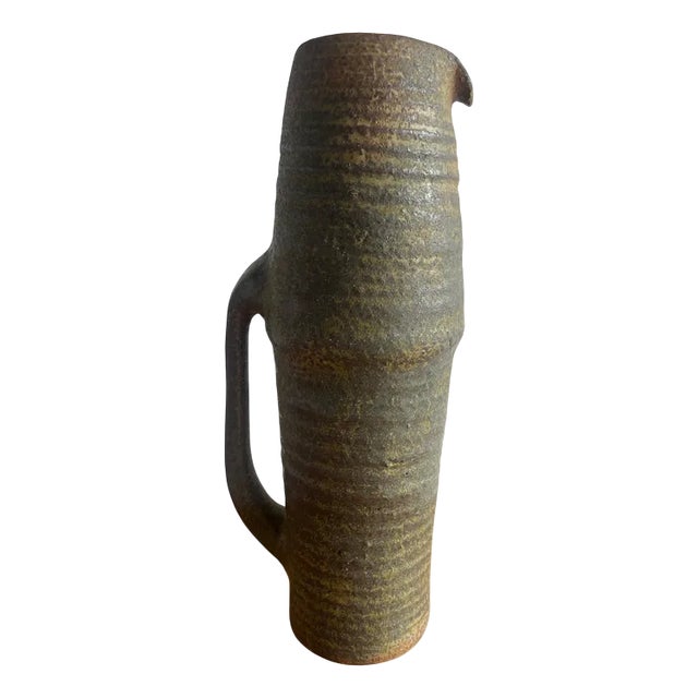 Brutalist Studio Pottery Pitcher by Ostend Ceramicist, 1960s For Sale