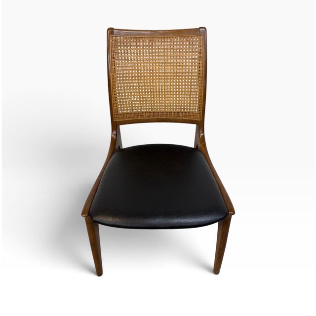 Wood Mid-Century Modern Cane Back Walnut Dining Chairs - Set of 6 For Sale - Image 7 of 9