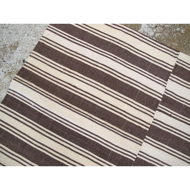 Brown Galerie Shabab Collection Mid-20th Century Turkish Flat-Weave Kilim Accent Rug in Brown, Cream, & Black For Sale - Image 8 of 10