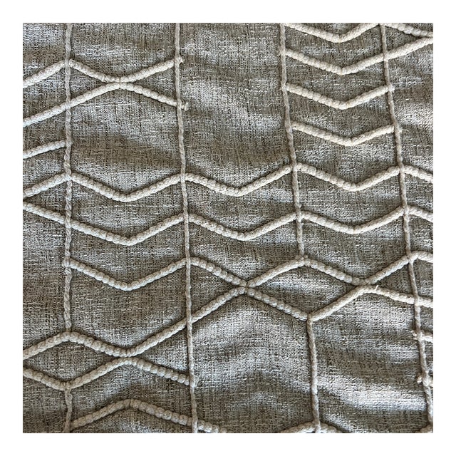 Nobilis Moucharabieh Natural Woven Geometric Rustic Upholstery Drapery Fabric - 41 X 62” Remnant For Sale