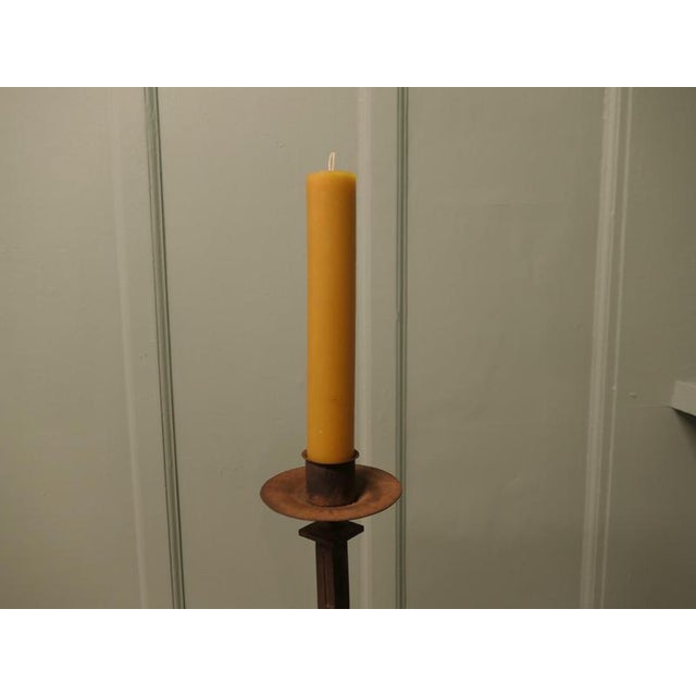 Tall Wrought Iron Blacksmith Candleholder For Sale - Image 3 of 7