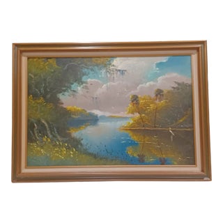 Vintage Highwaymen Sam Newton Oil Painting on Board For Sale