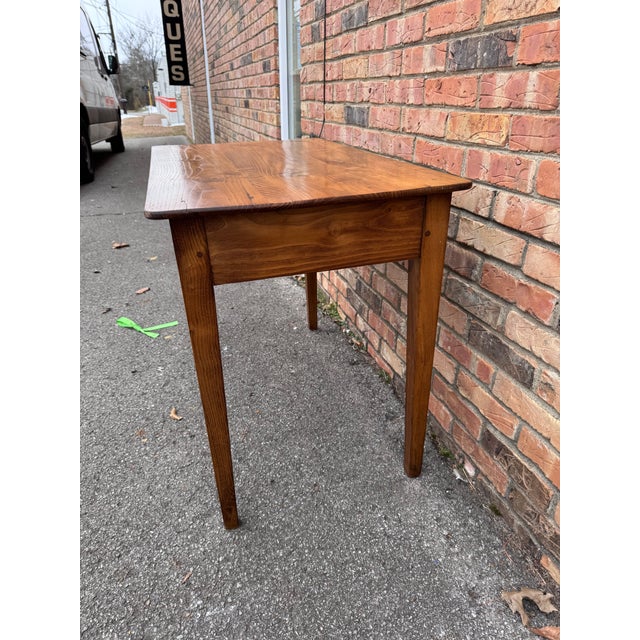 19th Century French Elmwood Side Table With Drawer For Sale - Image 5 of 8