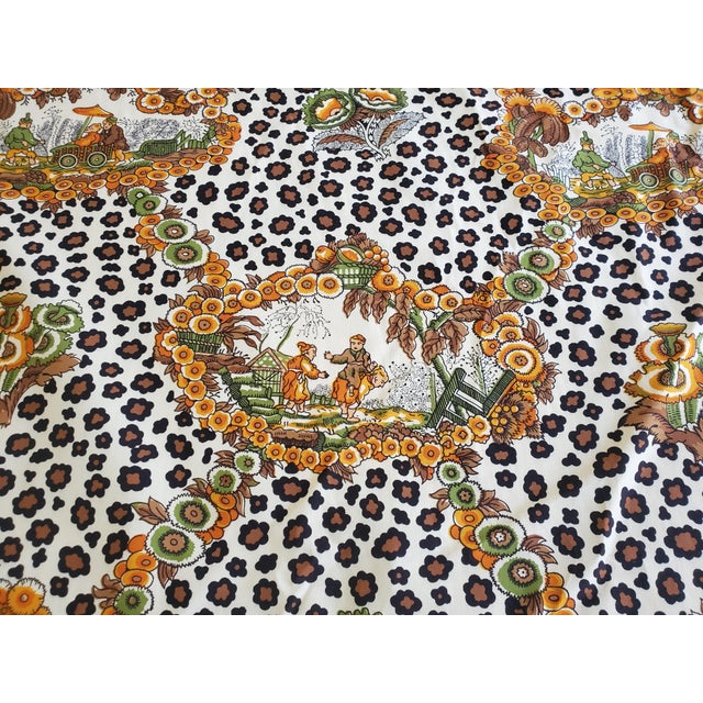 Sample of Vintage Brunschwig & Fils Chinese Leopard Toile Fabric For Sale