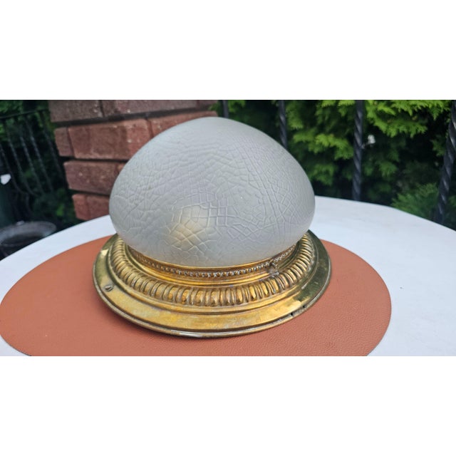Brown Art Nouveau Brass Ceiling Lamp, 1890s For Sale - Image 8 of 8