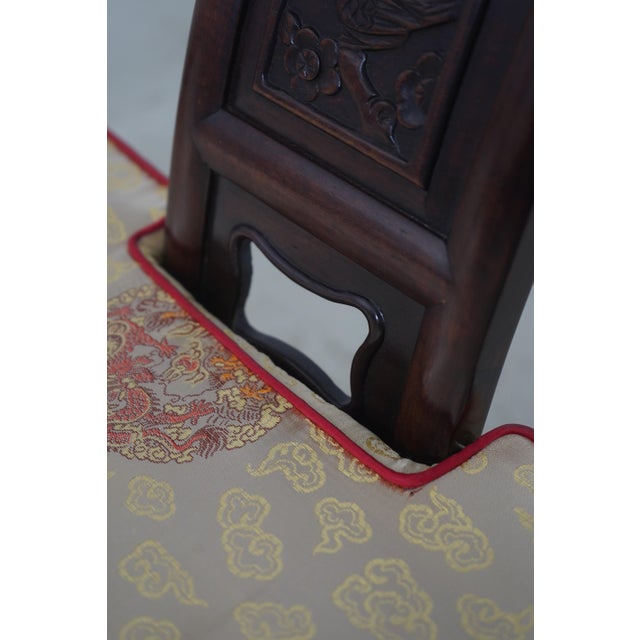 Pair of Vintage Chinese Rosewood Carved Armchairs For Sale - Image 13 of 18