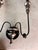 Metal Contemporary Black Iron Two Arm Candelabra Wall Sconce - a Pair For Sale - Image 7 of 8