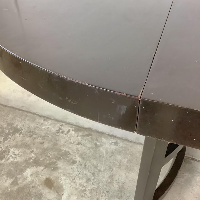 Ebonized Mahogany Round Extension Dining Table, Attributed to Paul Frankl for John Stuart For Sale - Image 11 of 18