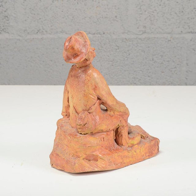 Inscribed Terracotta Sculpture, 1953 For Sale - Image 6 of 11