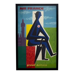 C. 1962, Air France – Great Britain, Framed Vintage Travel Poster, Printed in France, Artist Guy Georget