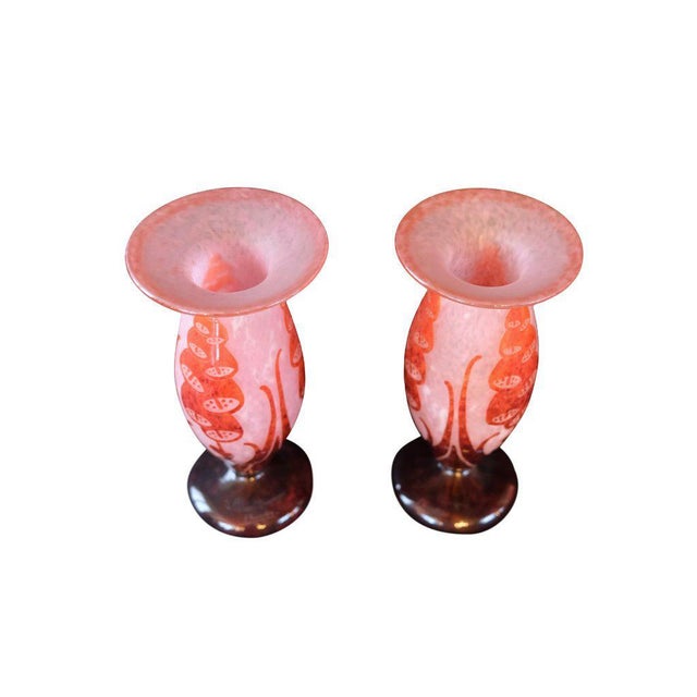 Purple Art Deco Vases by Schneider, Set of 2 For Sale - Image 8 of 11