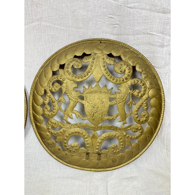 Mid 20th Century Pair of Large Shield Form Wall Sconce Bases For Sale - Image 5 of 12