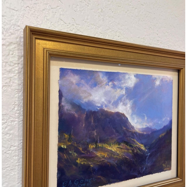 Contemporary Beneath Ingram Falls Morning by Bruce A Gómez | Pastel on paper Landscape of mountains and sky. For Sale - Image 3 of 5