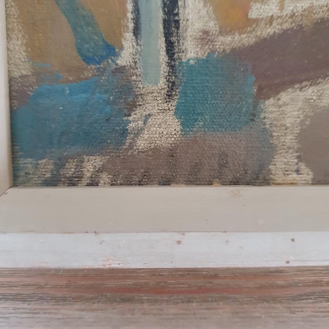 Signed Swedish Mid-Century Modernist Landscape Oil Painting For Sale - Image 15 of 16