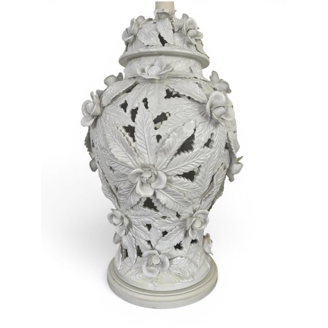 Mid 20th Century Extra Large Porcelain Floral Table Lamp in the Style of Casa Pupo For Sale - Image 4 of 7