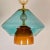 Metal Pair of Petrol Blue Glass Pendants, Italy For Sale - Image 7 of 12