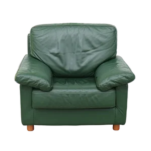 Vintage Chair in Green Leather, 1950s