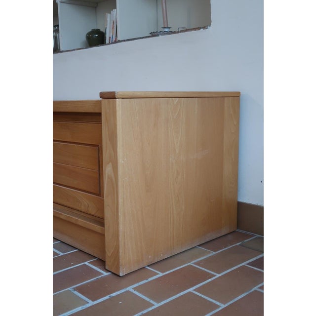 Long Low Sideboard Bench in Elm by Camif, France, 1970s For Sale - Image 16 of 18