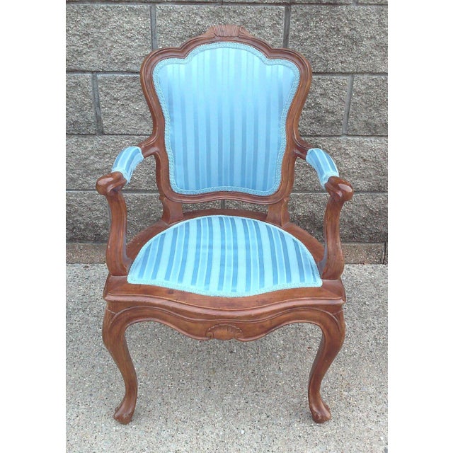 Traditional Vintage Hand-Crafted Arm Chair-Italy For Sale - Image 3 of 10