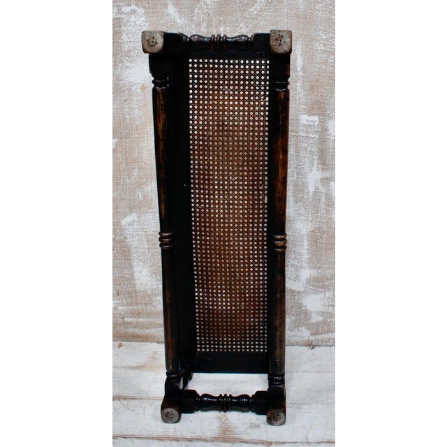 Antique Oak Rattan Stool, 1900 For Sale - Image 11 of 13