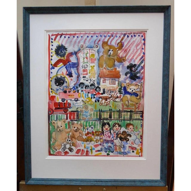 Daphne Beak Alexander, Toy Town, 1993, Watercolor For Sale - Image 9 of 14