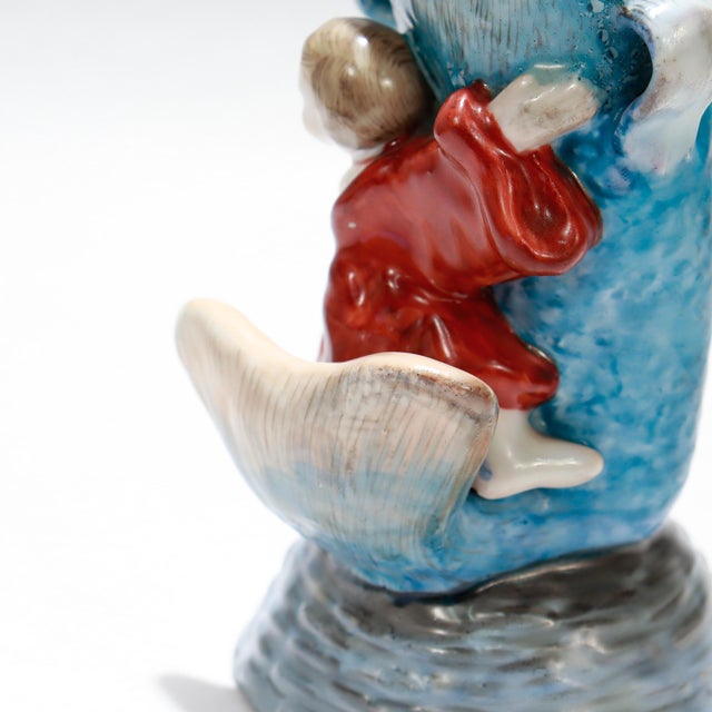 Antique Japanese Okimono Porcelain Figurine of Kintaro For Sale - Image 9 of 16