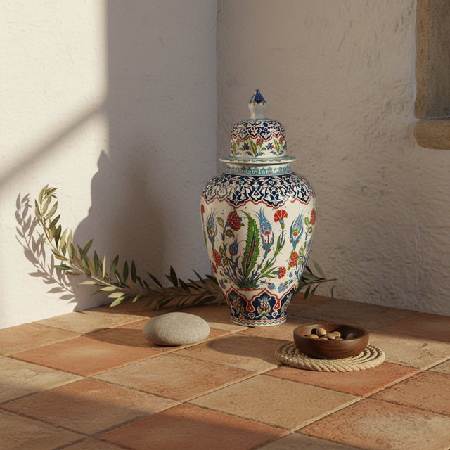 The White Pearl of the Palace This Handmade Ceramic Grand Shah Vase is the definition of a classic. At 60 cm, it brings...