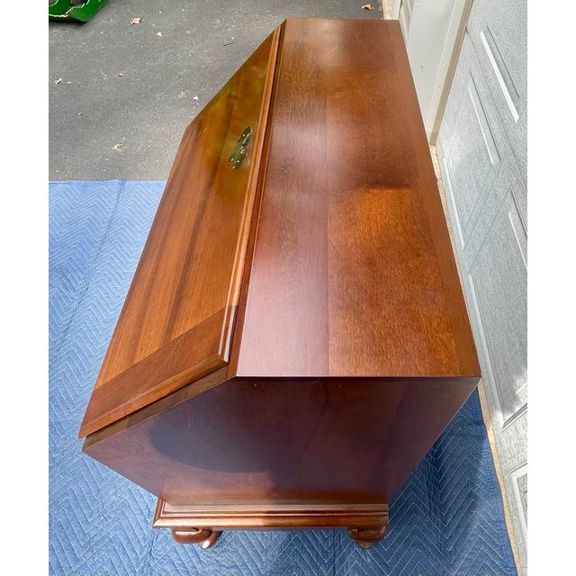 Wood Mid-Century Maddox of Jamestown Mahogany Slant Front Secretary Desk For Sale - Image 7 of 18