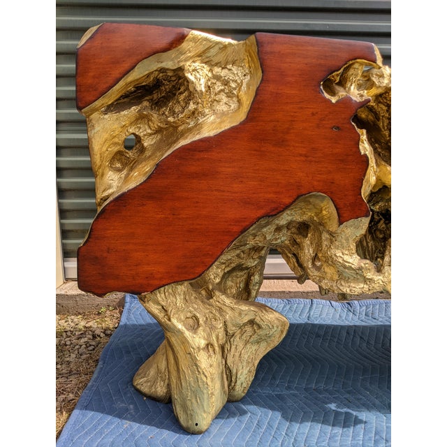 Phillips Cast Naturals Root Burl Driftwood Console Table in Gold Leaf For Sale - Image 6 of 18